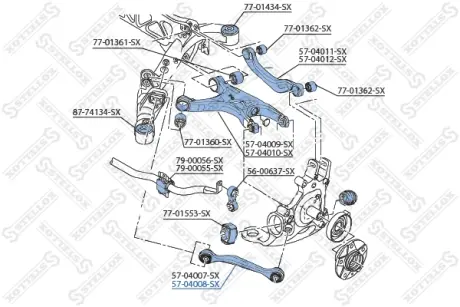 Рычаг независимой подвески колеса, подвеска колеса STELLOX 5704008SX