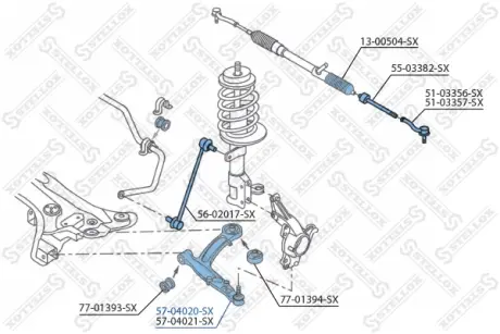 Рычаг независимой подвески колеса, подвеска колеса STELLOX 5704020SX