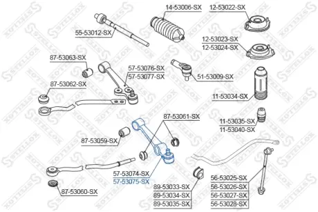 Рычаг независимой подвески колеса, подвеска колеса STELLOX 5753075SX