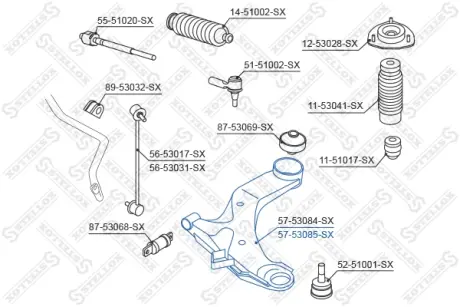 Рычаг независимой подвески колеса, подвеска колеса STELLOX 5753085SX