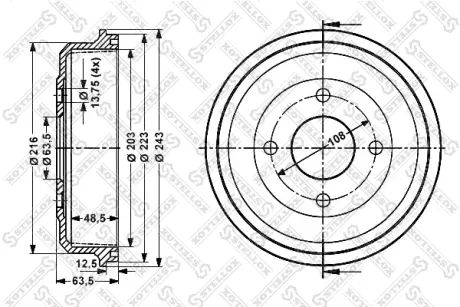 Тормозной барабан STELLOX 60252532SX