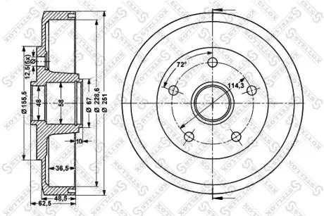 Тормозной барабан STELLOX 60253211SX