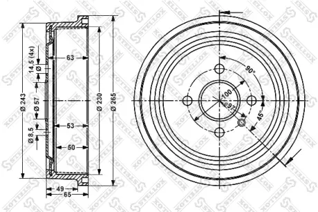 Тормозной барабан STELLOX 60253614SX