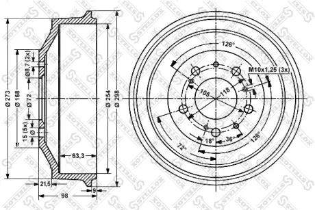 Тормозной барабан STELLOX 60269906SX