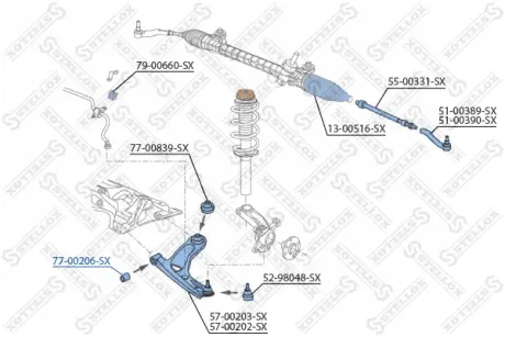Подвеска, рычаг независимой подвески колеса STELLOX 7700206SX
