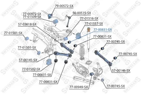 Подвеска, рычаг независимой подвески колеса STELLOX 7700831SX