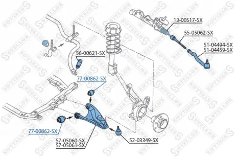 Подвеска, рычаг независимой подвески колеса STELLOX 7700862SX