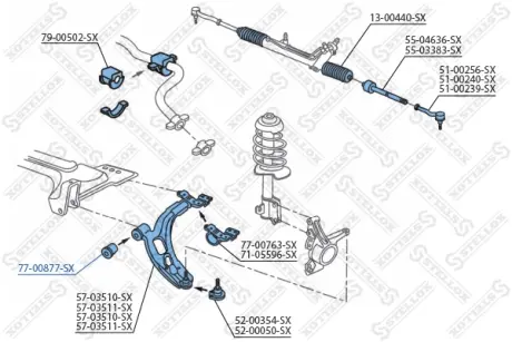 Подвеска, рычаг независимой подвески колеса STELLOX 7700877SX