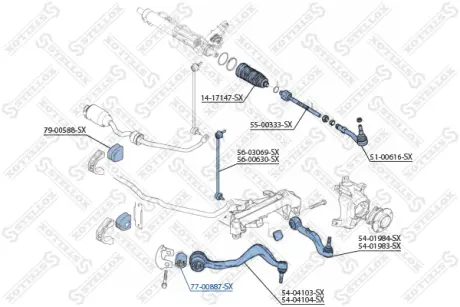 Подвеска, рычаг независимой подвески колеса STELLOX 7700887SX
