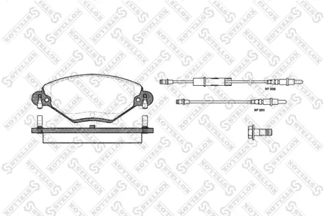 Комплект тормозных колодок, дисковый тормоз STELLOX 839004BSX
