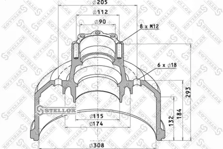Тормозной барабан STELLOX 8500163SX