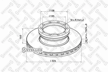 Тормозной диск STELLOX 8500709SX
