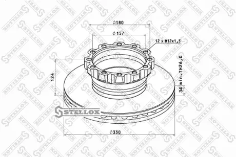 Тормозной диск STELLOX 8500711SX