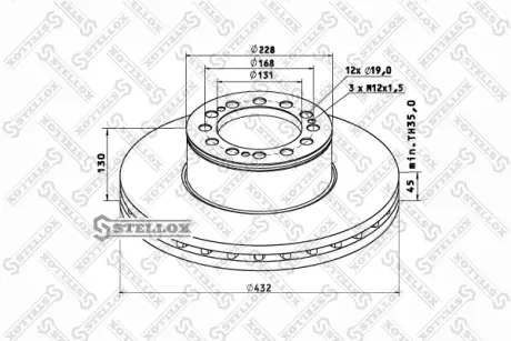 Тормозной диск STELLOX 8500714SX