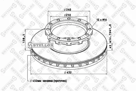 Тормозной диск STELLOX 8500742SX
