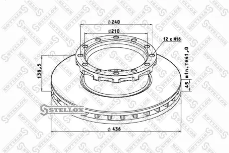 Тормозной диск STELLOX 8500743SX