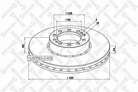 Тормозной диск STELLOX 8500777SX