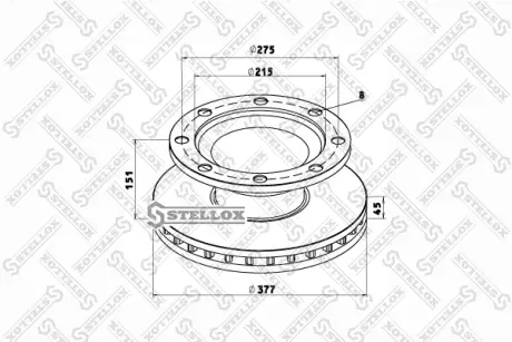 Тормозной диск STELLOX 8500786SX