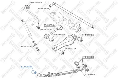 Подвеска, рычаг независимой подвески колеса STELLOX 8751087SX
