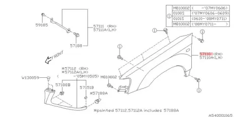 Запчастина SUBARU 57110SA0409P