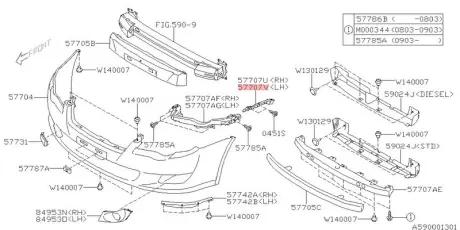 Запчастина SUBARU 57707AG100