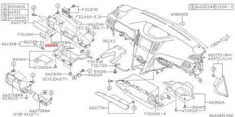 Запчастина SUBARU 66173AJ000