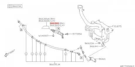 Запчастина SUBARU 86636AJ010