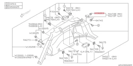 Запчастина SUBARU 909130213