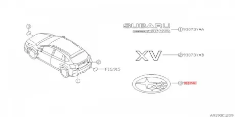 Эмблема SUBARU 91174SA005