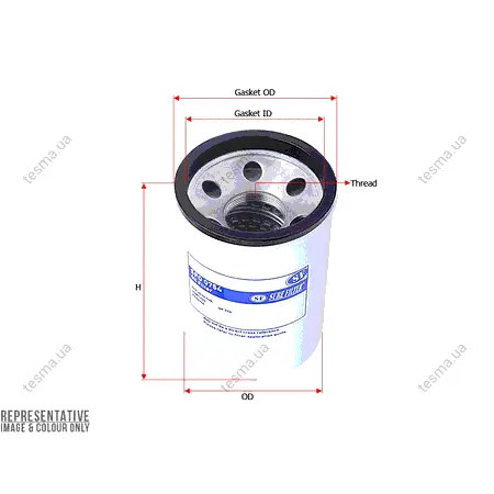 Oil filter, Spin-On. Фильтр масляный, накручиваемый SURE FILTER SFO0754 (фото 1)