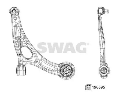 Важіль підвіски з сайлентблоком і кульовою опорою (Swag) SWAG 33112260