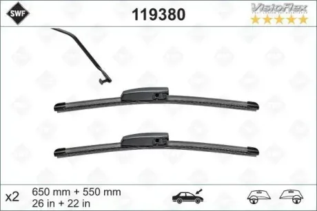 Щітки склоочисника (650/550мм) Renault Scenic II 03- SWF 119380