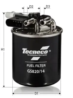 Фільтр паливний Mercedes-Benz W176, 242, 246, 204, 117, 218, 212, 222, 639, X156, 164 TECNECO GS820/14