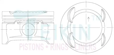 Поршни +0.50mm (к-кт на мотор) A14XER Chevrolet Cruze/Opel Astra,Mokka,Insignia,Zafira TEIKIN 30121050
