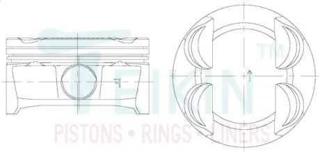Поршни +0.50mm (к-кт на мотор) Chrysler,Dodge,Jeep Pentastar 3,6L TEIKIN 31134050