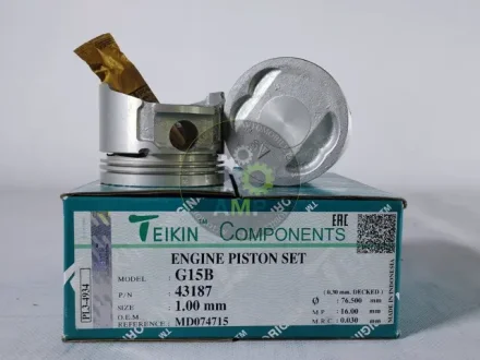 Поршни ремонт (+1.00мм) (к-кт на мотор) Mitsubishi G15B Hyundai Pony TEIKIN 43187-100