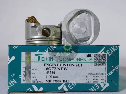 Поршни ремонт (+1.00мм) (к-кт на мотор) Mitsubishi 6G72 New TEIKIN 43220-100