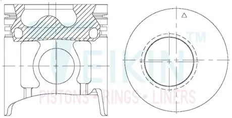 Поршень STD (цена за 1 шт, продажа по 4шт) Mitsubishi 4D34T, Hyundai HD 3.9L D4DB TEIKIN 43293AGSTD