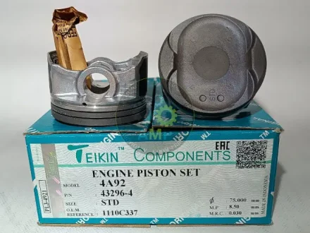 Поршень із пальцем STD (к-кт на двигун) Mitsubish 1,6L (4A92) DOHC 16V TEIKIN 43296-4-STD