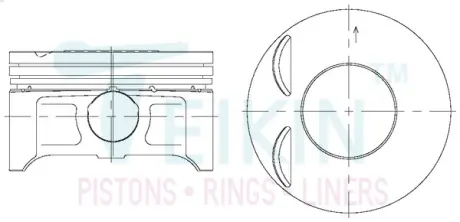 Поршни ремонт +1.00mm (к-кт на мотор) 4B11 Mitsubishi Outlander, ASX, Lancer, Galant TEIKIN 43692100