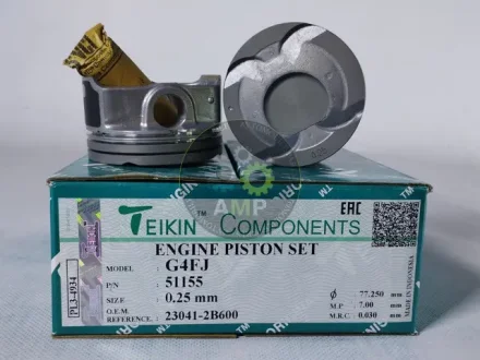 Поршень із пальцем +0.25мм (к-кт на двигун) Hyundai 1.6 GDI G4FJ TEIKIN 51155-025