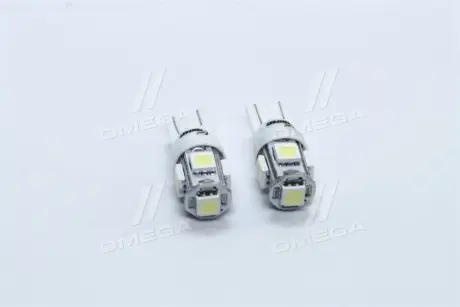 Лампа LED б - ц габарит і панель приладів T10 5SMD W5W 12V WHITE 2шт. блістер TEMPEST TP-214T10-12V