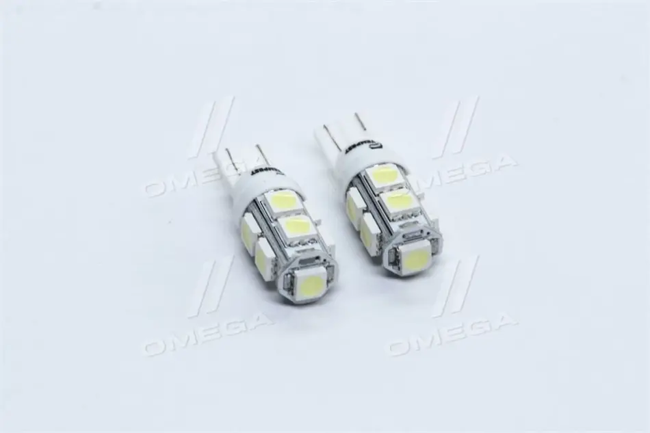 Лампа LED б - ц габарит і панель приладів T10 9SMD W5W 12V WHITE 2шт. блістер TEMPEST TP-215T10-12V (фото 1)