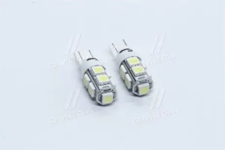 Лампа LED б - ц габарит і панель приладів T10 9SMD W5W 12V WHITE 2шт. блістер TEMPEST TP-215T10-12V