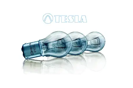 Лампа P21/4W 12В 21/4Вт BAY15d, двоконтактна стоп-сигналу, біл. TESLA B52401