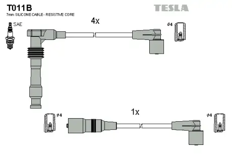К-т дротів високої напруги TESLA T011B