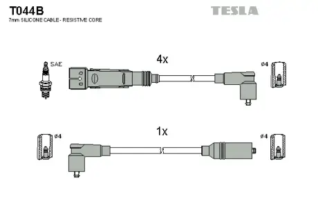 К-т дротів високої напруги TESLA T044B