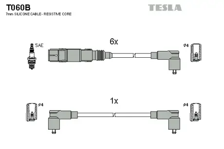 К-т дротів високої напруги TESLA T060B