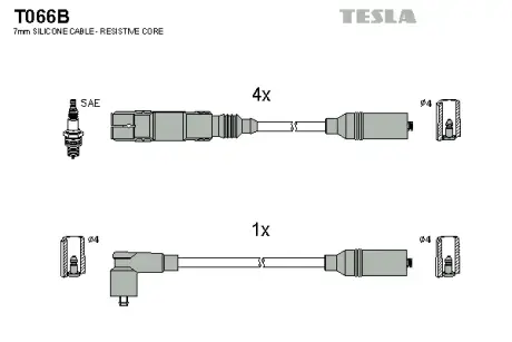 К-т дротів високої напруги TESLA T066B