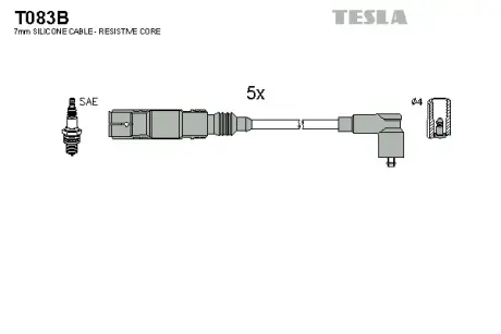К-т дротів високої напруги TESLA T083B